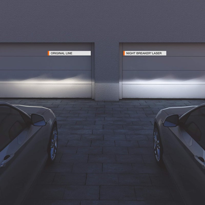 OSRAM لامبة هالوجين أمامية NIGHT BREAKER LASER H4، أكثر إشراقًا بنسبة +150%، 64193NL-2HB، 12 فولت، علبة قابلة للطي (2 لمبات) - Image 5